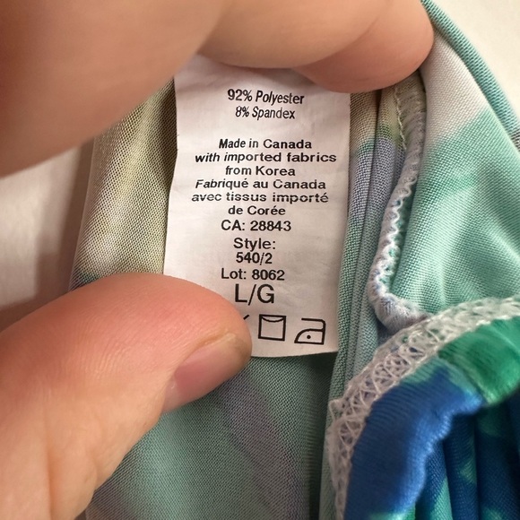 **3 for $15**Eclipse Blue and Green Graphic Sleeveless Tank Top - Picture 4 of 5